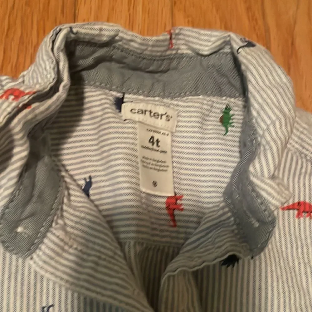 Carters button up Dino shirt
